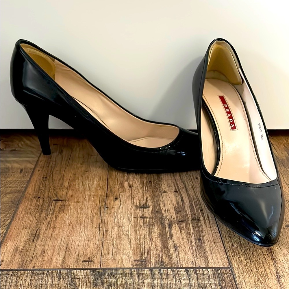 Prada Black Patent Leather Heels